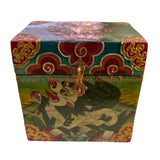 Handcrafted Painted Carved Tibetan Decorative Storage Box - HC37B