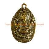 Large Seated Ganesh Brass Pendant - WM8015