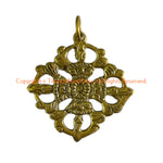 Handmade Tibetan Brass Double Vajra Dorje Pendant - WM8023