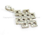 TibetanBeadStore's Custom Design Silver Plated Endless Knot Pendant - High Quality Tibetan Jewelry - WM5688-1