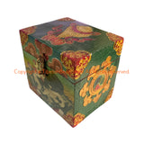 Handcrafted Painted Carved Tibetan Decorative Storage Box - HC37B