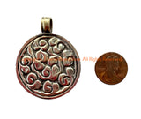 Handmade Tibetan Agate Pendant with Repousse Tibetan Silver Floral Details - WM6505E