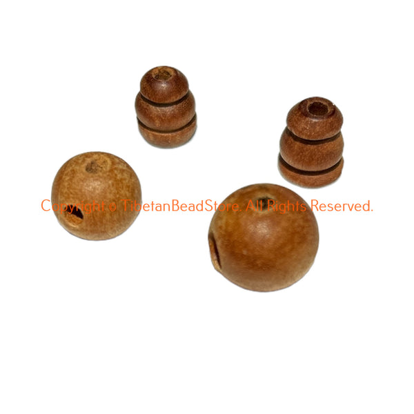 2 SETS - Sandalwood Guru Beads - Guru Bead Sets - Mala Making Supplies - GB124D