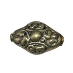 1 BEAD LARGE Tibetan Repousse Floral Cross Shape Focal Pendant Tibetan Silver Metal Bead - Ethnic Tribal Large Focal Bead - B3542-1