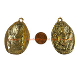 Large Seated Ganesh Brass Pendant - WM8015