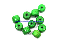 10 BEADS Green Crackle Resin Beads - Green Color Resin Beads - Bright Green Beads - B3202-10