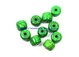 10 BEADS Green Crackle Resin Beads - Green Color Resin Beads - Bright Green Beads - B3202-10