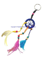 Handmade Dreamcatcher Beaded Charm Keyring Keychain with Colorful Feathers - HC167A1