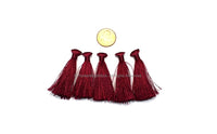 10 TASSELS Plum Tassels - Handmade Boho Tassels Bag Tassels Earring Tassels - Craft Tassels - T226-10