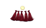 5 TASSELS Plum Tassels - Handmade Boho Tassels Bag Tassels Earring Tassels - Craft Tassels - T226-5