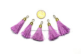 5 TASSELS Light Purple Silk Tassels with Gold Toned Brass Caps - Quality Tassels Boho Tassels Earring Tassels - Craft Tassels - T209-5