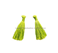 10 TASSELS Light Green Tassels - Handmade Boho Tassels Bag Tassels Mala Tassels - Craft Tassels - T231-10