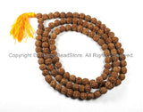 108 beads - 9mm Natural Rudraksha Seed Beads - Nepalese Tibetan Rudraksha Seed Prayer Mala Beads - Mala Making Supplies - PB66U - TibetanBeadStore