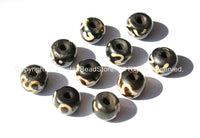 10 BEADS Om Mantra Tibetan Bone Beads - Om Aum Ohm - Tibetan Beads Nepalese Beads - TibetanBeadStore - B1589-10