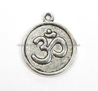 4 PIECES Silver Tone OM Charms Pendants - Yoga Meditation Om Charms Beads Pendants - Om Pendants - Om Jewelry - WM5695-4